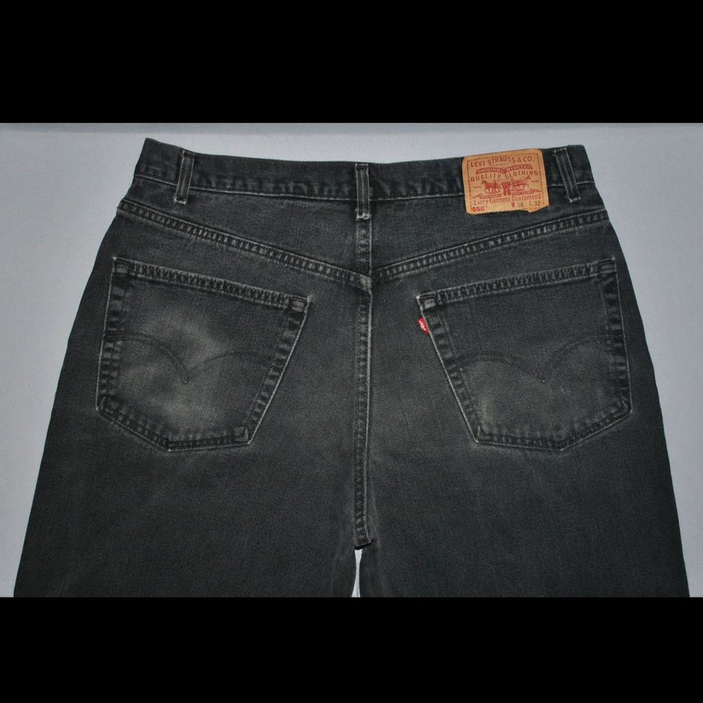 Vintage Levi's 550 Jeans Size 38 Black Relaxed Fit Made In USA - Picture 6 of 12
